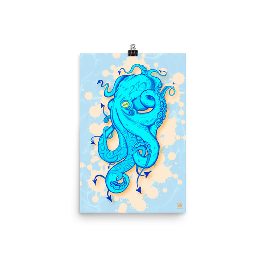 Octo-Blue Poster